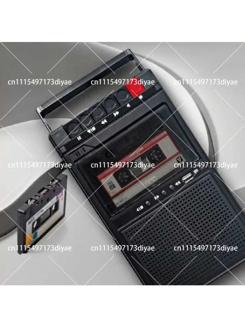 Retro Portable Cassette Player Recorder, Nostalgic Tape Recorder with Playback, All-in-One Walkie Talkie Style Audio Player