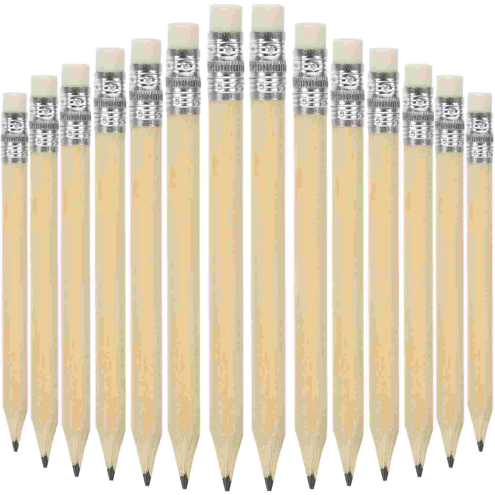 50 Pcs Mini Short Pencil Pupil Pencils Log Toddler Writing for Kids Wooden Erasable Small Preschool Golf