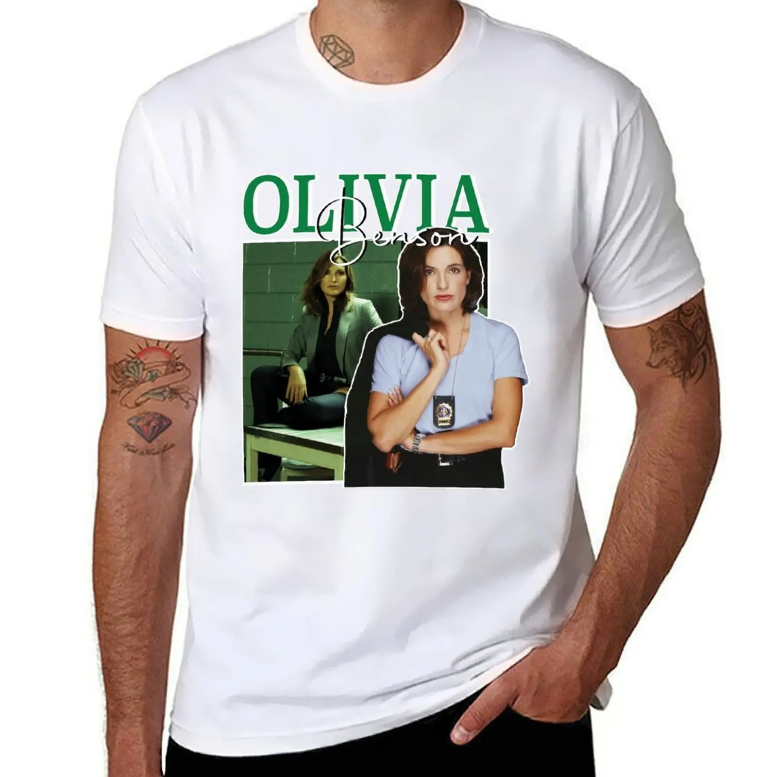 

Винтажная футболка с наклейками Olivia Benson, мужская футболка с рисунком, мужские футболки для мужчин, футболка