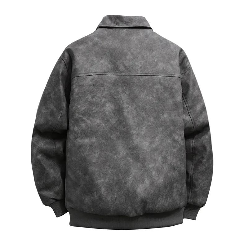 Velvet  Leather Jacket Men Casual Blazer Mens Slim Fleece Leather Jacket Streetwear Man Outerwear Leather Jackets