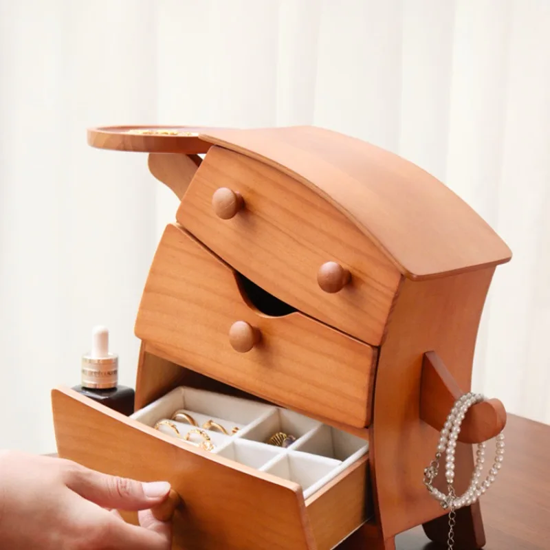 Portagioie Grasso molo molo in legno massello squisito scatola portaoggetti per gioielli da tavolo di fascia alta regalo di nozze di compleanno di penagione della casa