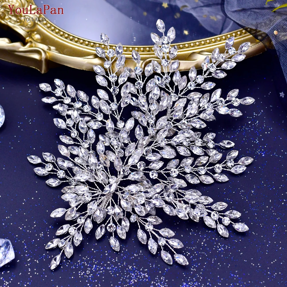 YouLaPan Bling Rhinestone opaska ślubne nakrycia głowy akcesoria kobiety głowa biżuteria ręcznie robiona panna młoda bankiet nakrycia głowy Tiara HP438