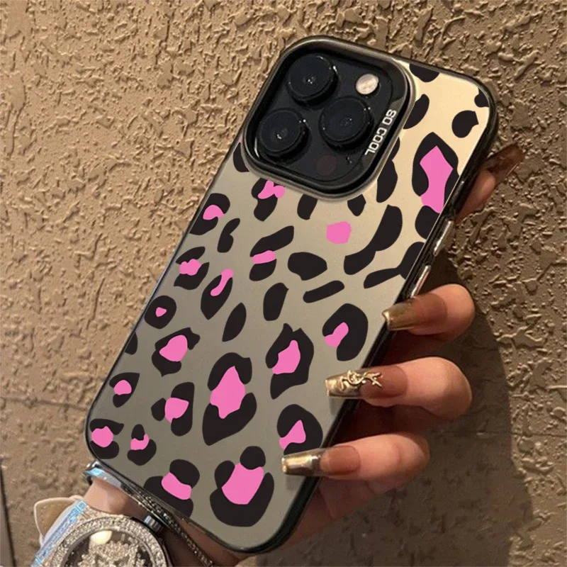 Fashion Leopard Print Graphic Phone Case For iPhone 15 Pro Max 14 Plus 13 12 11 XS X XR 7 8 15 14 Shockproof Matte Bumper Cover
