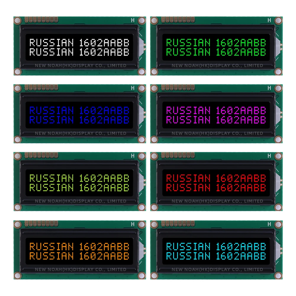 Russian BTN Black Film Ice Blue 1602Y Serial Port LCD Module 2*16 1602 Multiple Word Libraries AIP31068 Character Screen