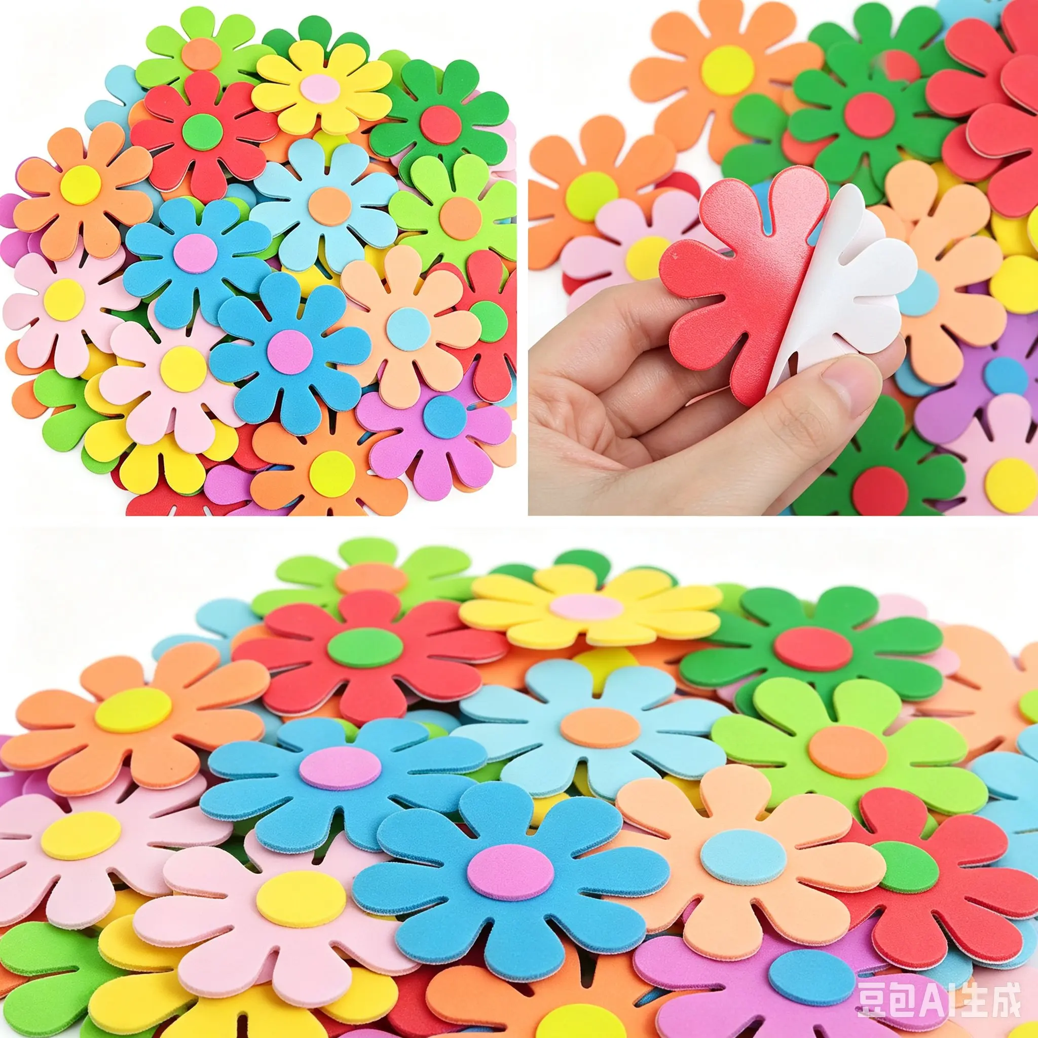 Craft Embellishments - 3D çiçek köpük çıkartmaları Bahar sanatları