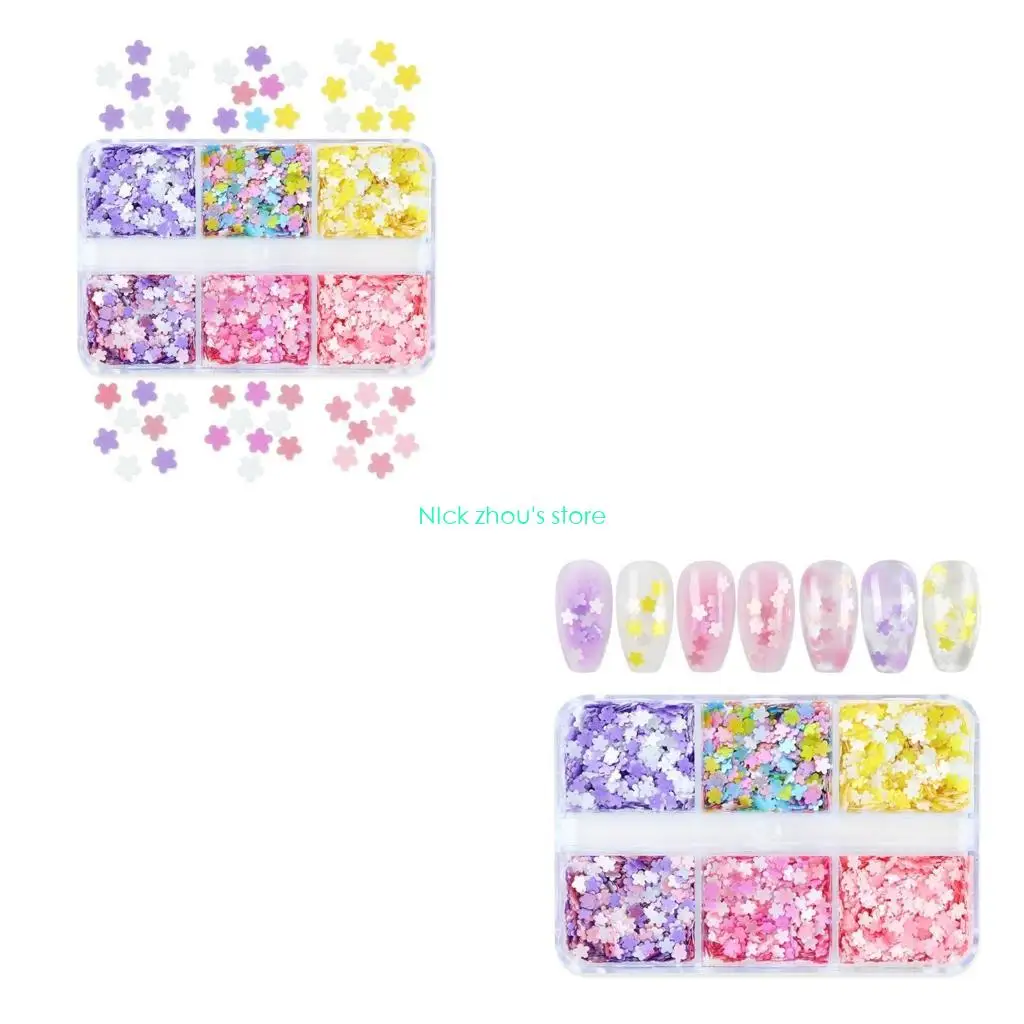 

E15E 6 Grids Small Flower Sequins Decorations for Epoxy Casting Resin Moulds DIY Jewelry Making Accessories Sequins