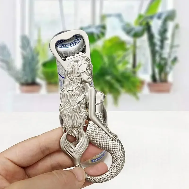 Bottle Opener Beer Can Bottle Opener Fun Refrigerator Decorative Bottle Cap Bottle Opener Metal Mermaid Beer Bottle Opener