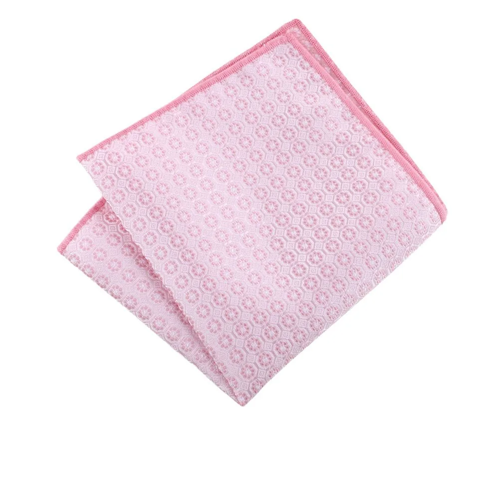 23cm New Classic Mens Handkerchief Polyester Striped Pocket Square Scarf Fashion Paisley Pink Brown Hankerchief Suit Towel Hanky