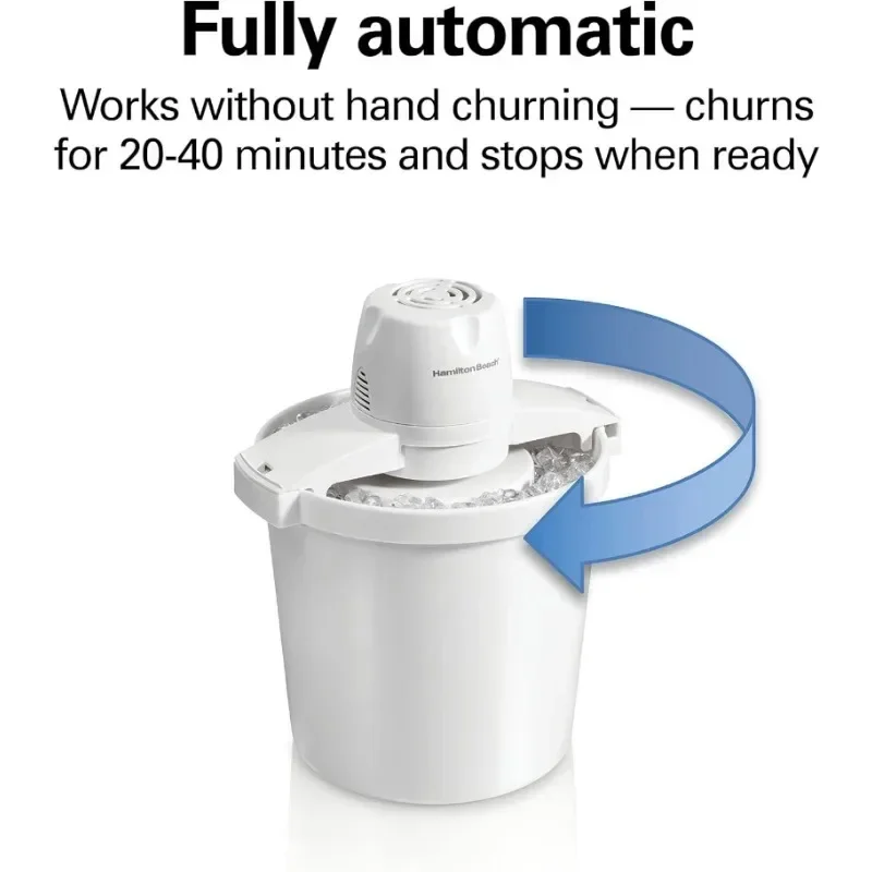 

tt Electric Automatic Ice Cream Maker & Frozen Yogurt Machine, Makes Custard, Sorbet, Gelato and Sherbet, 4 Quart,