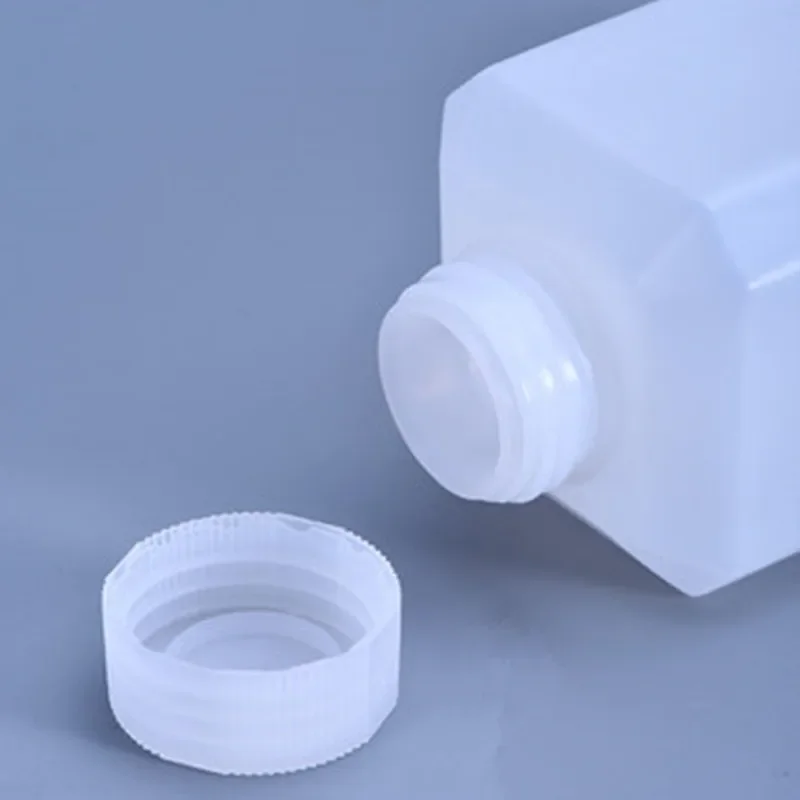 Empty Square Plastic Bottle with Lid for Liquid Oil Reagent Food Grade HDPE Container Leakproof Refillable Bottles