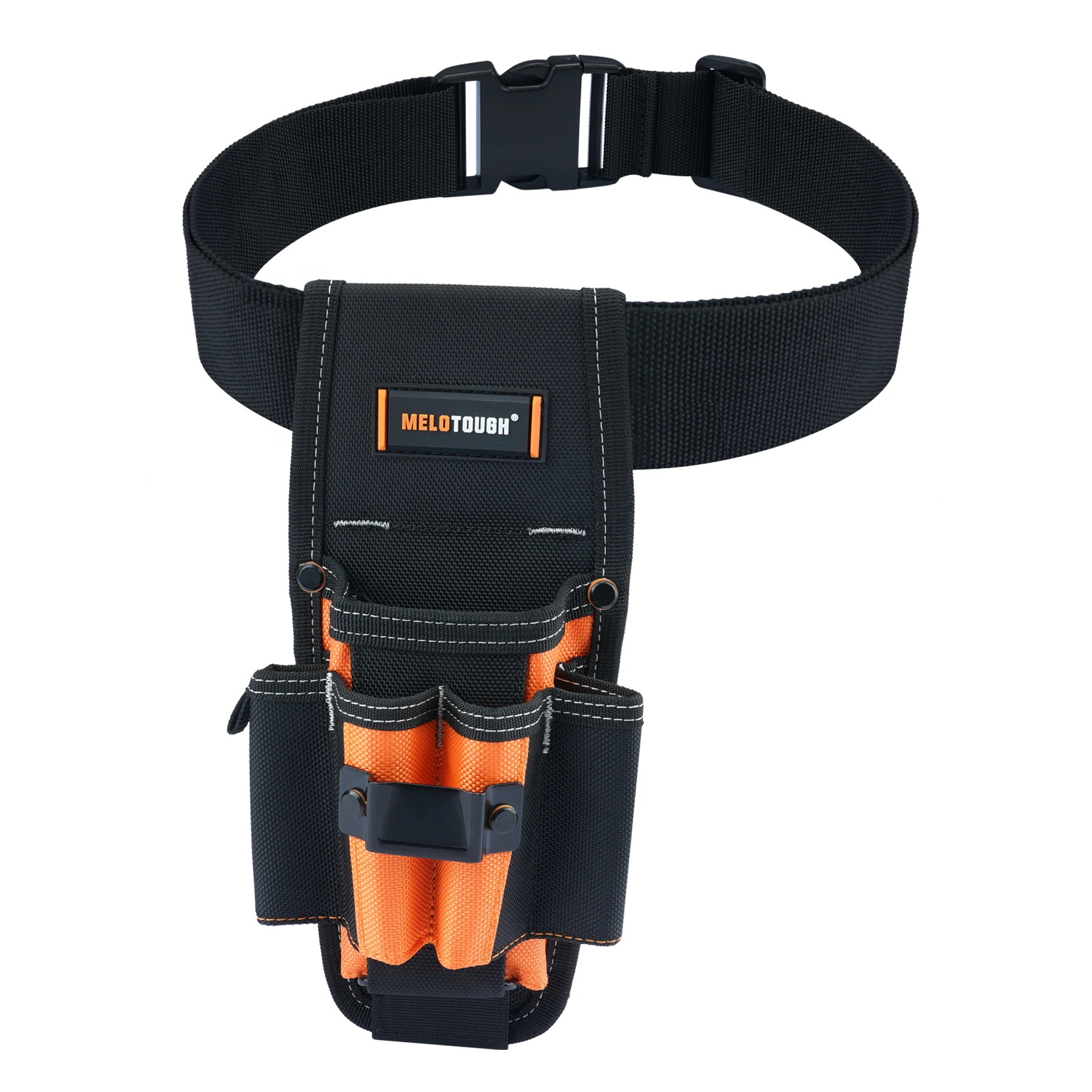 MELOTOUGH 7-Pocket Technician Pouch-Small Pocket Tool Belt Pouch with Belt Clip,Clip on Larger Pockets & Loop