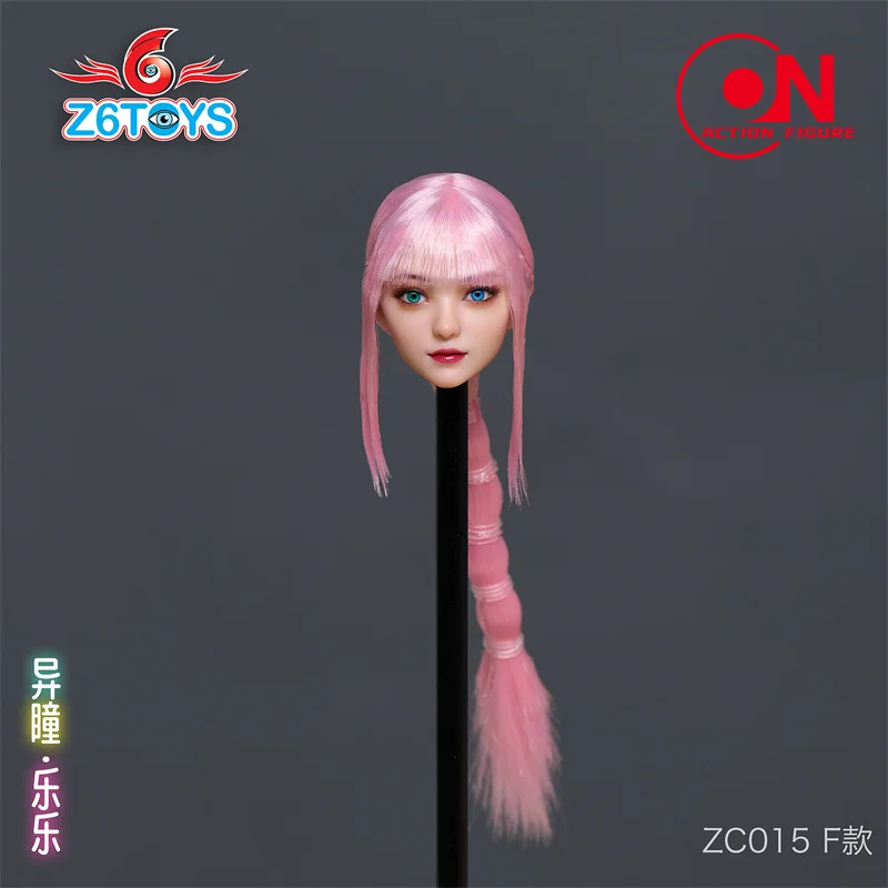 Z6TOYS 1/6 ZC015 Lovely Girl Head Sculpt with Movable Eyes Fit 12'' TBL AT201 203 Pale Skin Female Soldier Action Figure Body