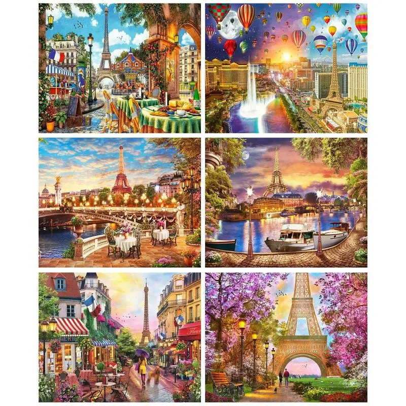 

CHENISTORY Paint By Number Town Landscape Drawing On Canvas HandPainted Painting Art Gift DIY Pictures By Number Kits Home Decor