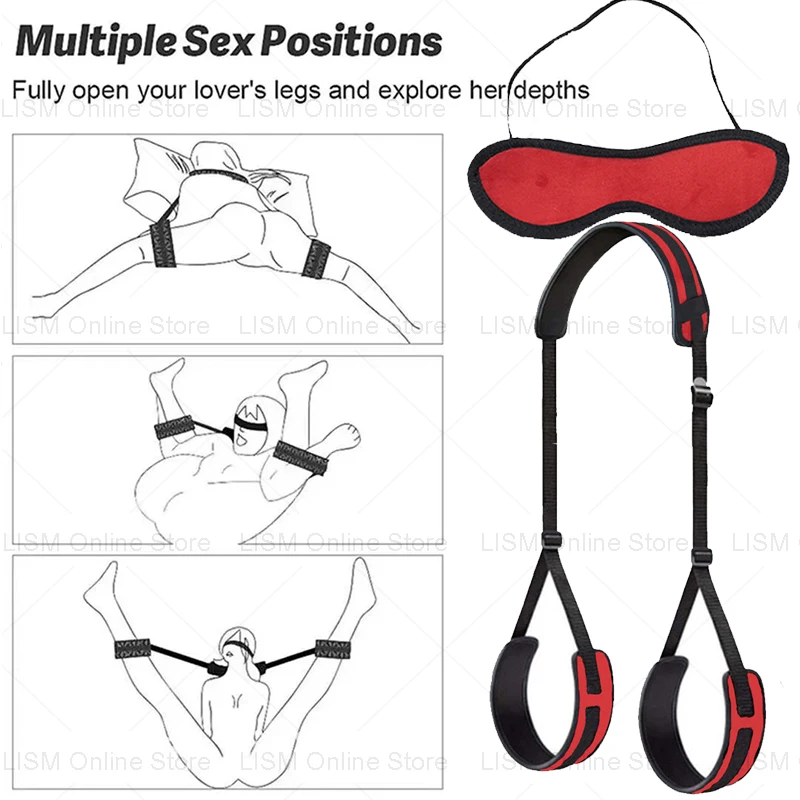 Adjustable Restraint Strap SM Bondage Sex Toys For Women Men Open Leg Strap Couples Flirtation Blindfold Bdsm Adult Sex Shop