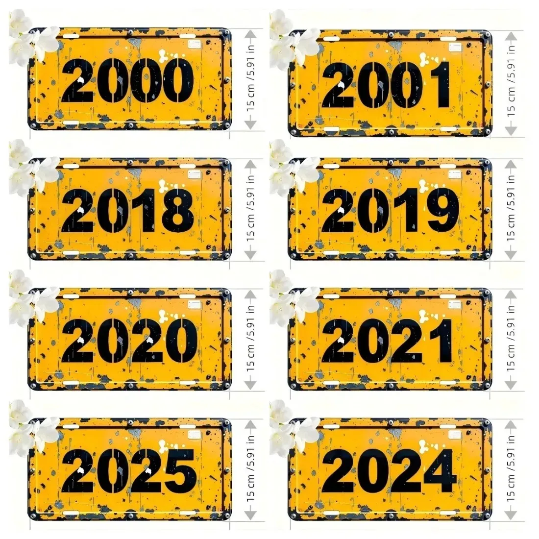 2D Flat Vintage 2000-2025 Metal Wall Sign, Rustic Retro Wall Art Decor for Man Cave Cafe Garage
