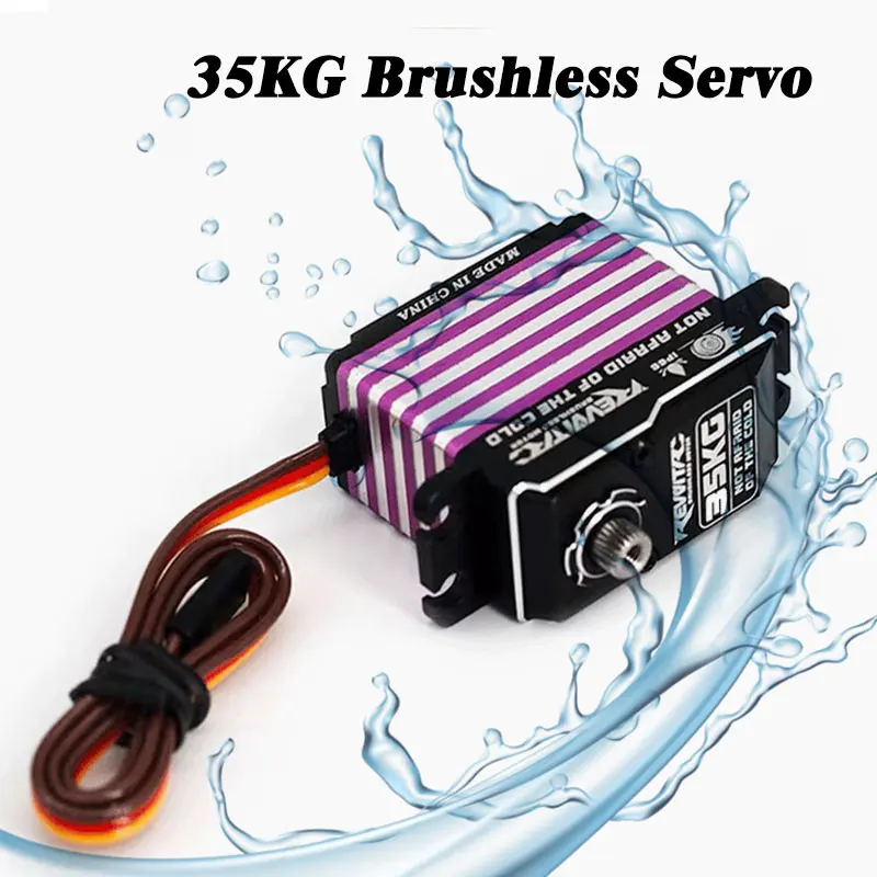 Новый бесщеточный сервопривод RevvitRC 35 кг, металлический, с магнитной программой, водонепроницаемый, быстрая скорость для 1:8/10, запчасти для альпинистских автомобилей, роботов