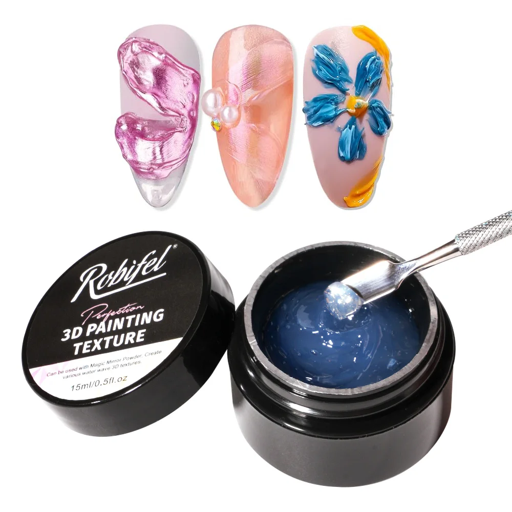 French Style Long Lasting 3D Painting Texture Carving  Art Design Semi-cured Gel Nail Polish Gummy Candy Gel Polish