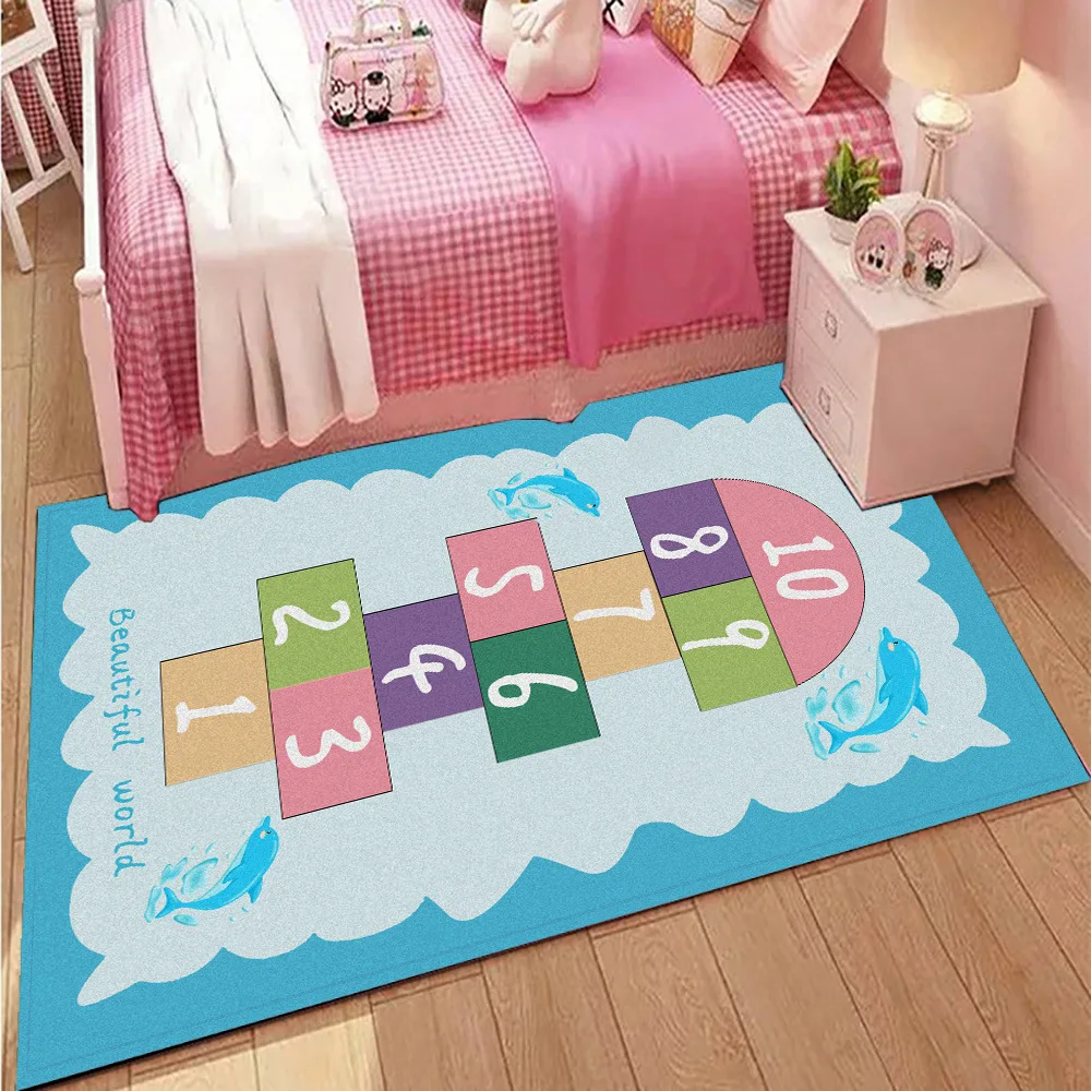 Children\'s Educational Game Carpet Home Crawling Non-slip Play Mat Machine Washable Living Room Bedroom Decoration ковер Tapis