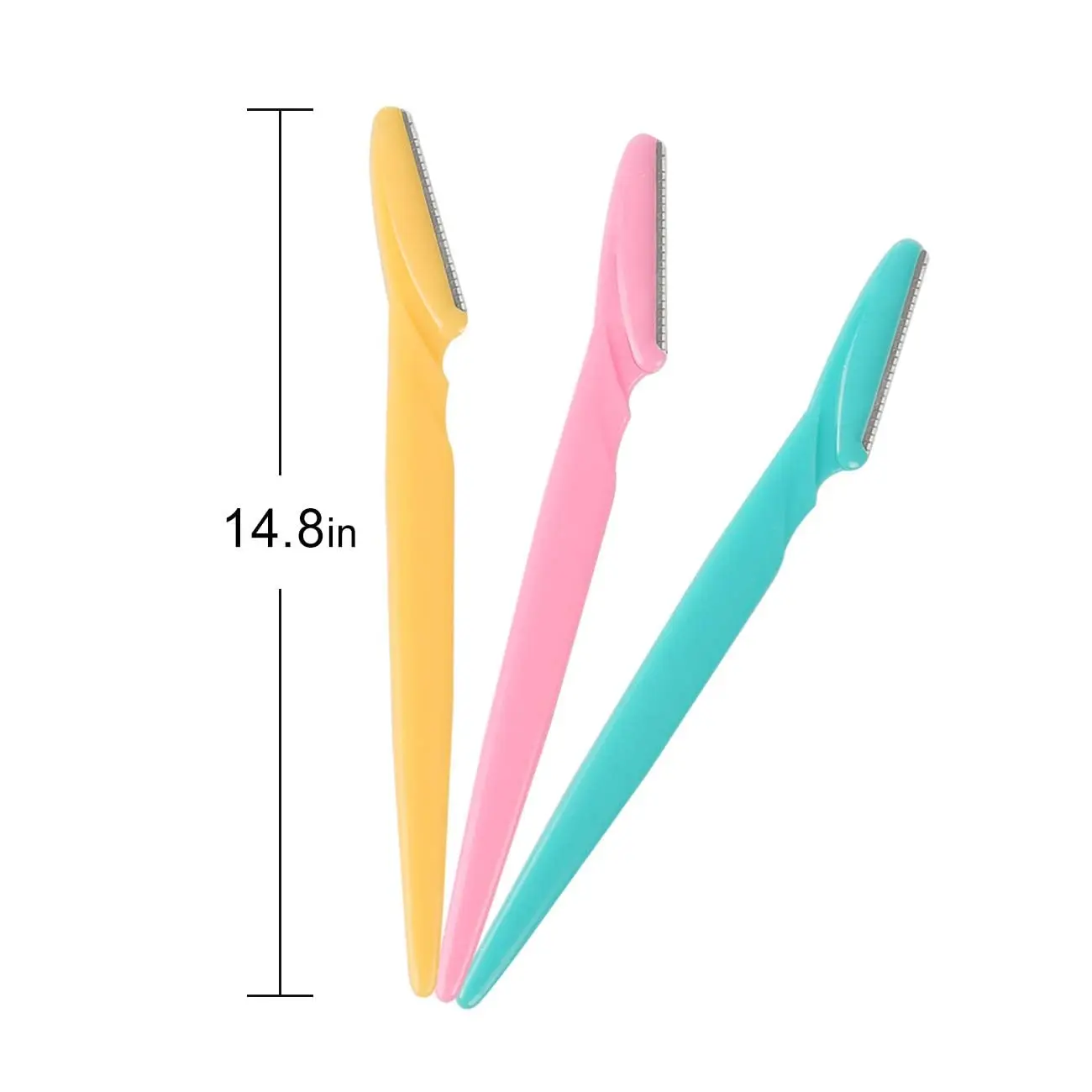 40-Piece Women's Facial Hair Removal Tools, Eyebrow Razor Peach Hair Removal Kit, Stainless Steel Blades with Protective Cover, Facial Hair Removal Razor (Pink+Blue+Yellow)