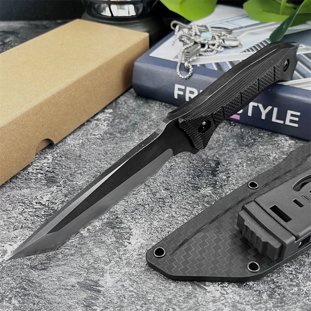 جديد أربعة جوانب مائل مستقيم سكين شفرة مثبتة التكتيكية الإنقاذ جيب المدمجة تصميم الصيد الصيد EDC أدوات إنقاذ