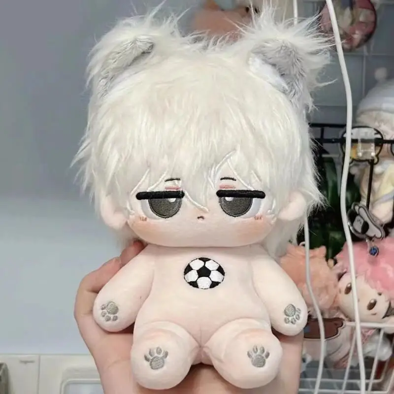 

20Cm Blue Lock Nagi Seishiro Animal Ears Cute Plush Naked Doll Can Change Posture Freely Up Accompanied Sleeping Toy Friend Gift