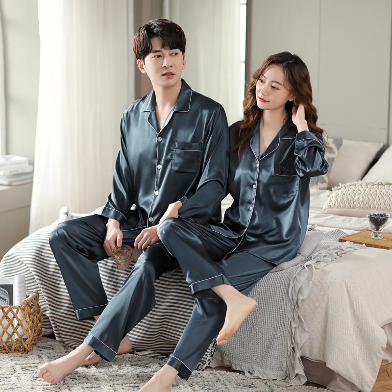 Womens Pajama Sets 2 piece Button Down Satin Silk Pjs Long Sleeve Top and Pants Two-piece Sleepwear Silky Pj Sets Nightwear Sets