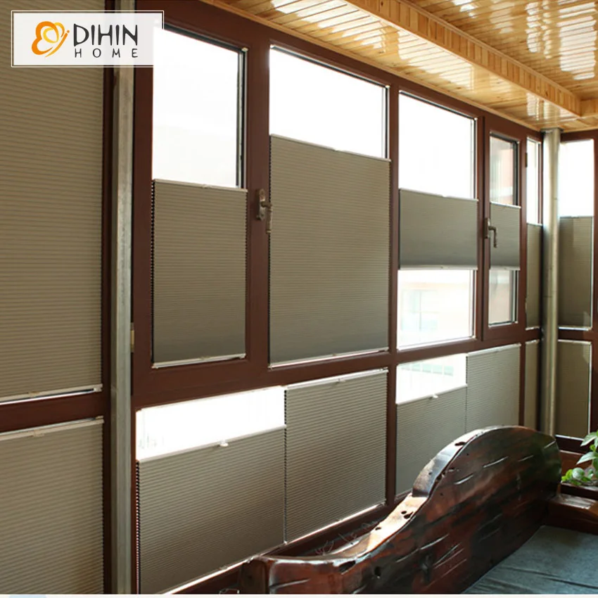 DIHIN HOME Window Curtain Light Filtering/Blackout Cellular Honeycomb Shades For Living Room Top and Down Customized Blinds