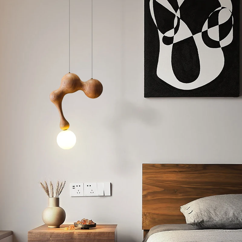 

Creative Art Medieval Chandelier Premium Log New Chinese Restaurant Bar Bedroom Bedside