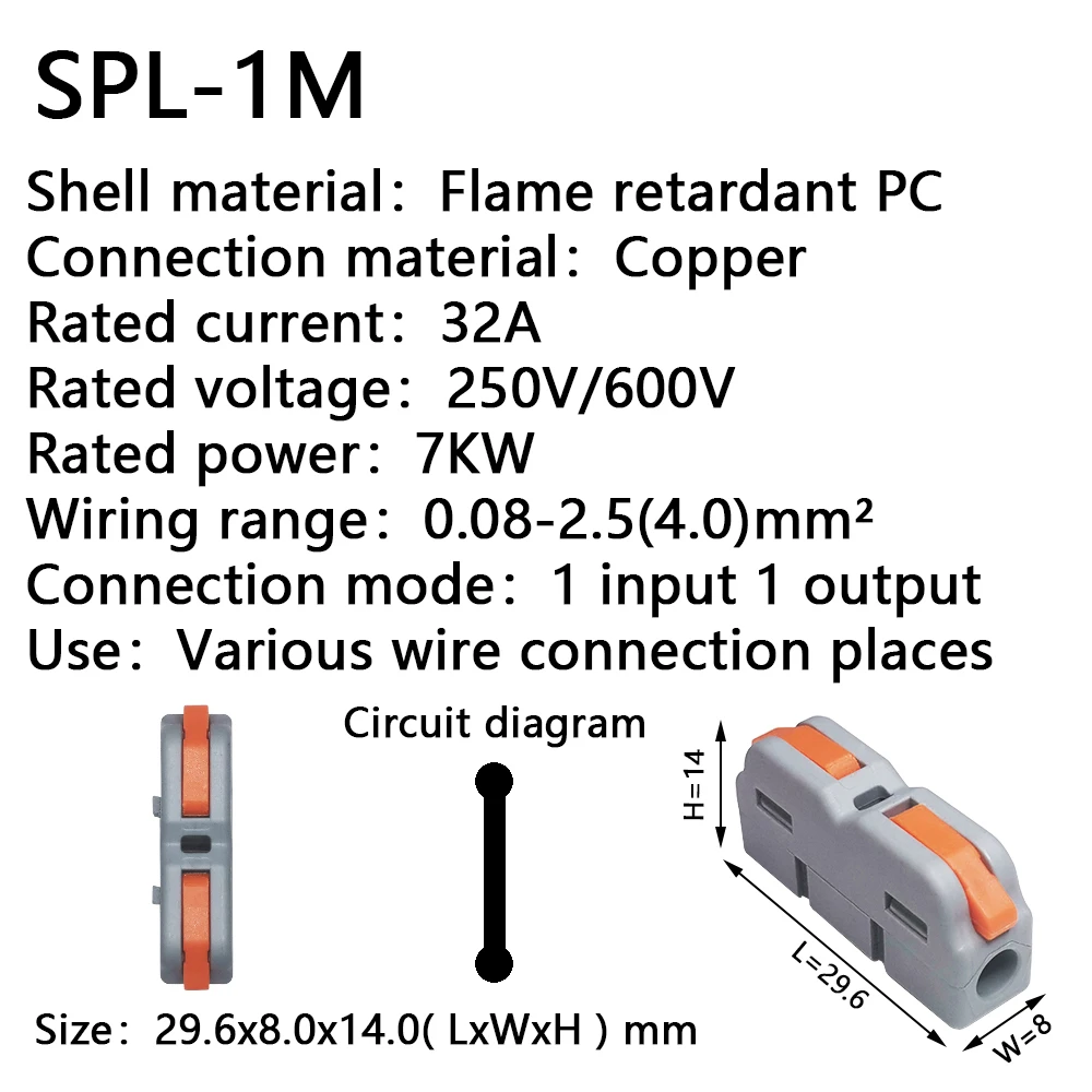 Universal Mini Fast Wire Cable Conectores, condutor compacto, Primavera emenda, Fiação Conector, Push-in Terminal Bloco, SCH