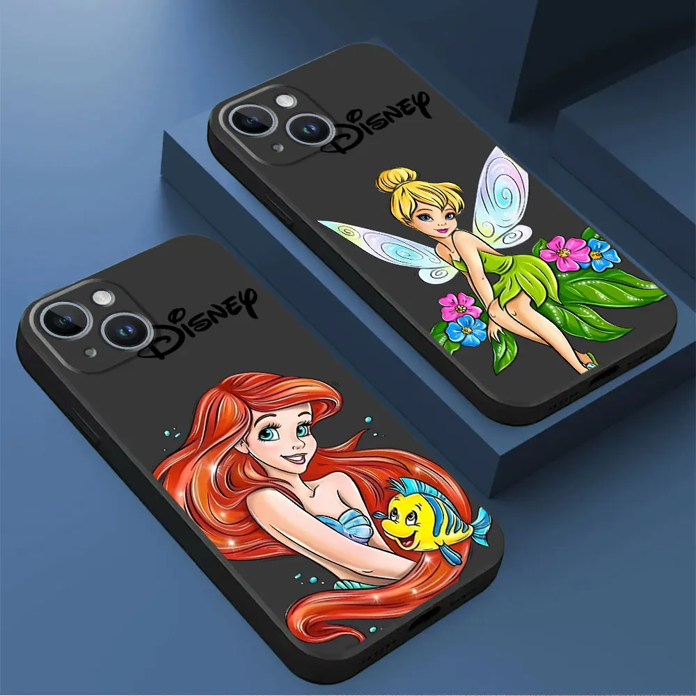 Black Soft Back Case for Google Pixel 7a 6a 8 Pro 7 Pro 6 Pro Bag Disney Princess Art Cover