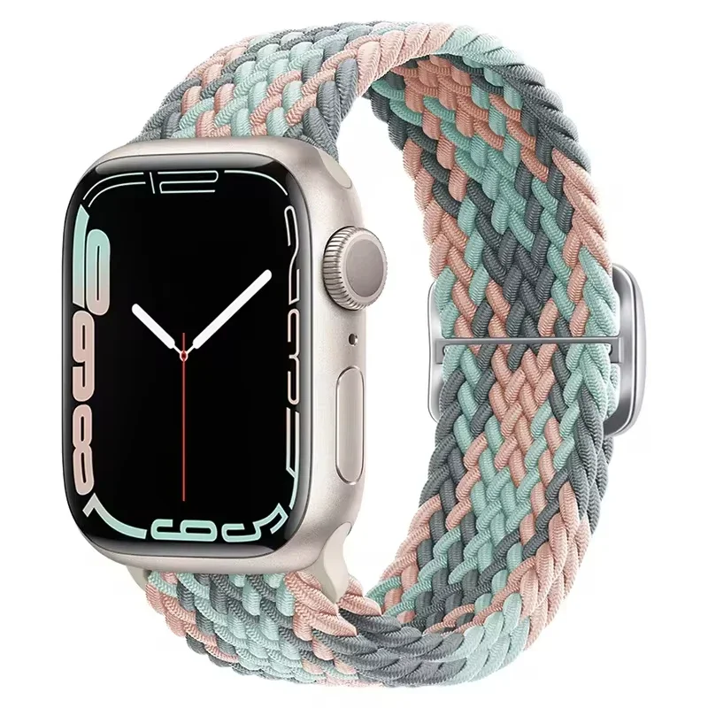 Geflochtene Solo Loop für Apple Watch Ultra Band 40 mm 44 mm 41 mm 38 mm 49 mm 45 mm elastisches Nylonarmband iWatch Serie 9 8 7 3 SE Armband