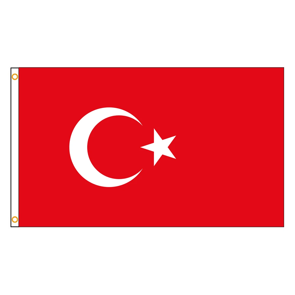 3×5Ft Tur Tr Turkey Emblem Flag Polyester Printed Banner Tapestry For Decor