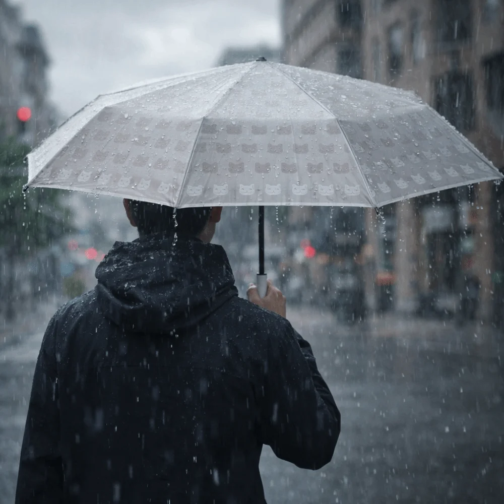 

Portable Cartoon Cat Umbrella Waterproof Automatic/Manual Transparent Umbrella Thickened Frosted Umbrella Outdoor Activities