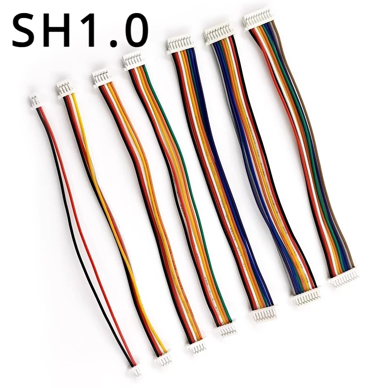 5PCS 100MM SH 1.0 Wire Cable Connector DIY SH1.0 JST 2/3/4/5/6/7/8/9/10 Pin Electronic Line Double Connect Terminal Plug 28AWG