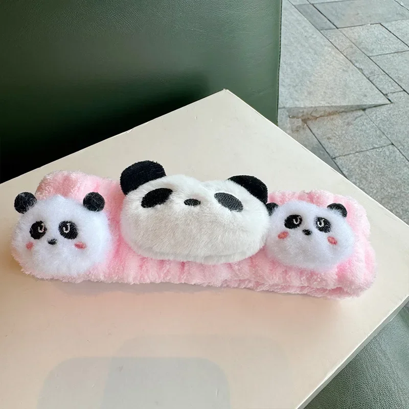 Cute pink hairband hair band panda cartoon high-value student party easy to carry comfortable pink hairband hair