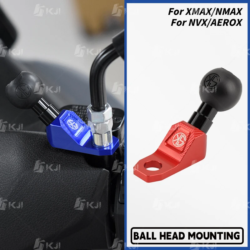 For Yamaha XMAX/NMAX/NVX/AEROX 300/250/160/155/125/TECH MAX/TURBO/NEO Ball Head Mount Phone Holder Adapter Bracket Base Parts