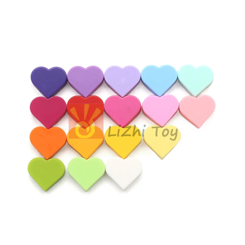 50 Stück MOC Fliesen rund 1x1 Herz Baustein Ziegel Teile kompatibel mit Liebe Pfirsich Puzzle Idee Spielzeug 39739 Geburtstag Kind Geschenke – Detail 1