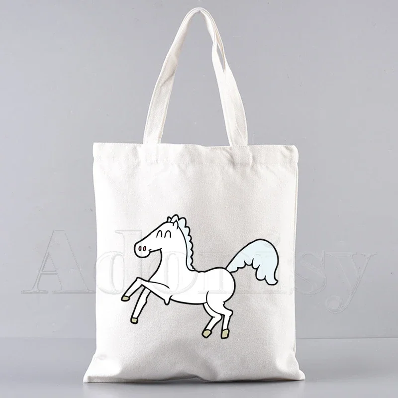 Horse Shopping Bag Grocery Handbag Bolsas De Tela Tote Bolsa Shopping Bag Jute Tote Fabric Custom