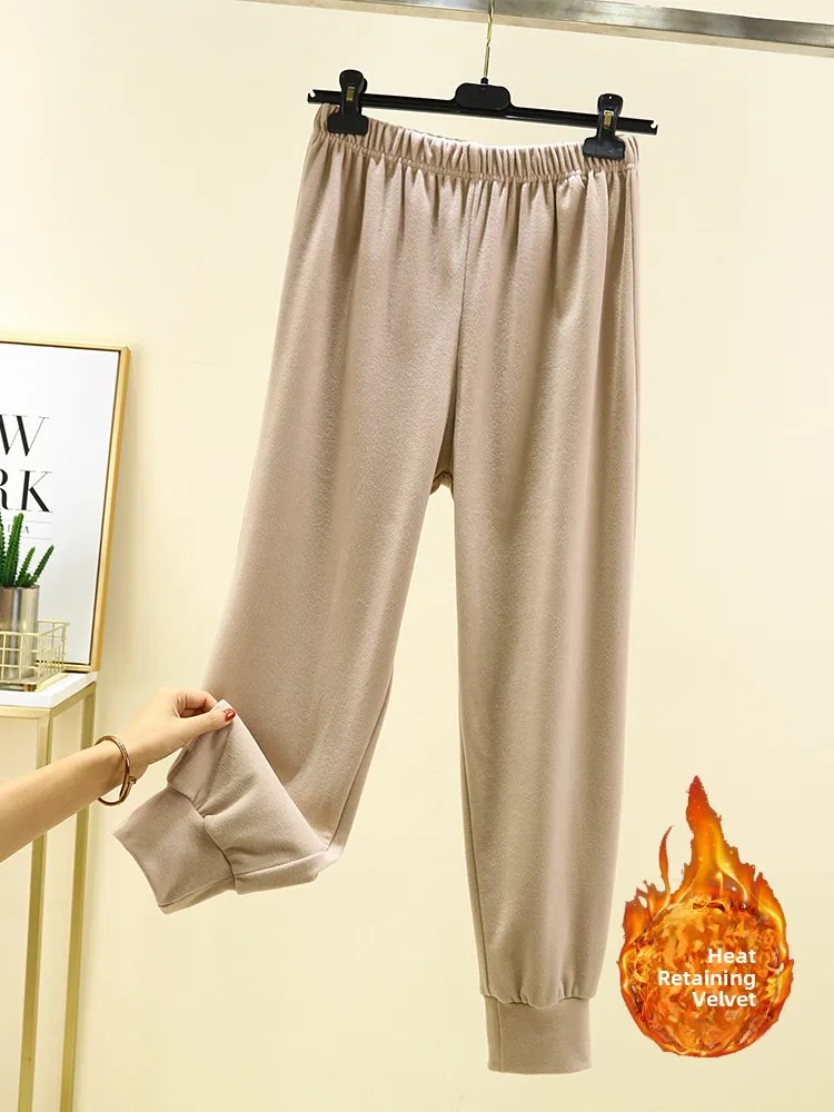 Pantalon taille haute décontracté pour femme, coupe ample, Dervo, couleur, grande taille, pantalon de sport avec Fce, hiver