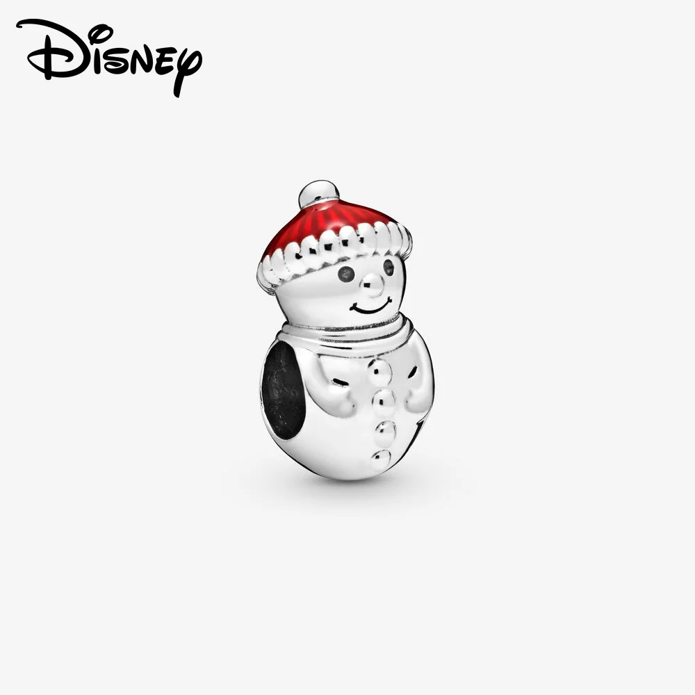 Disney 925 sterling silver Mickey Minnie Christmas pendant beads suitable for women's bracelets, necklaces, DIY jewelry gift
