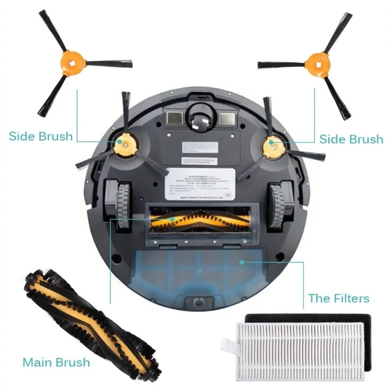 2023 New For Koovs N79S/DN620/500 Robot Vacuum Cleaner Spare Part Main Brush Edge-Sweeping Brush Hepa Filter Bundle