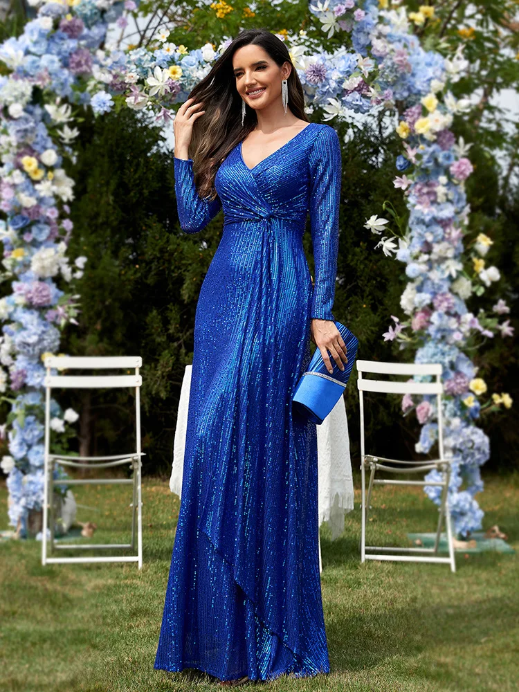 A7 V-neck fishtail banquet evening dress for women