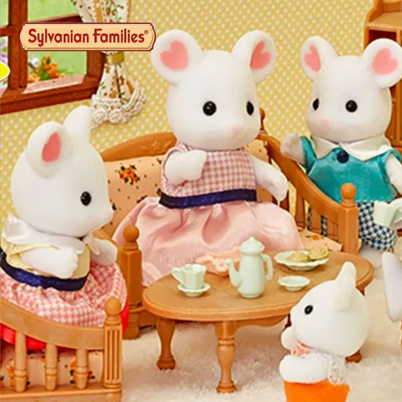 Sylvanian Families 오리지널 마우스 가족 옷 가구 houes 소녀 시뮬레이션 놀이 집 인형 장난감 액세서리 선물