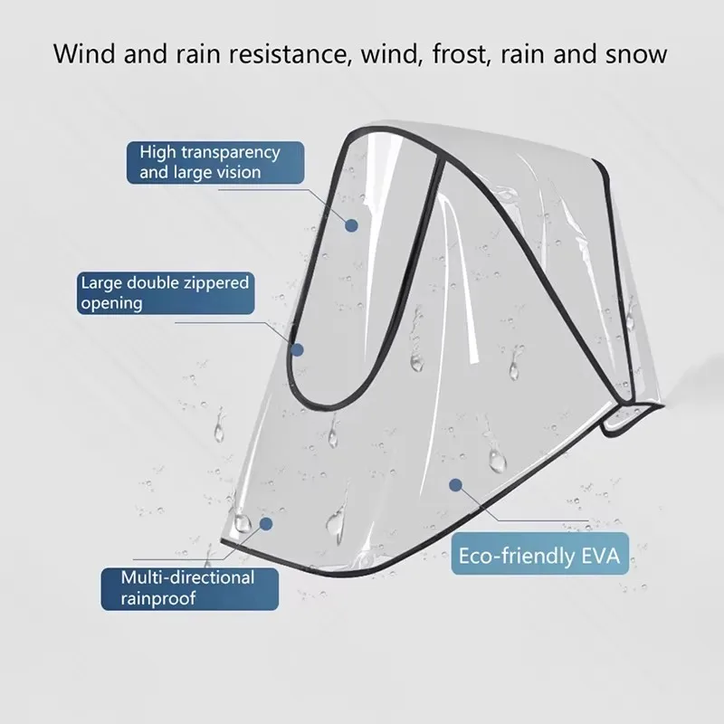 1Pcs Baby Car Shield Transparent Universal Stroller Rain Cover Weather Wind Breathable Trolley Umbrella Raincoat Accessories