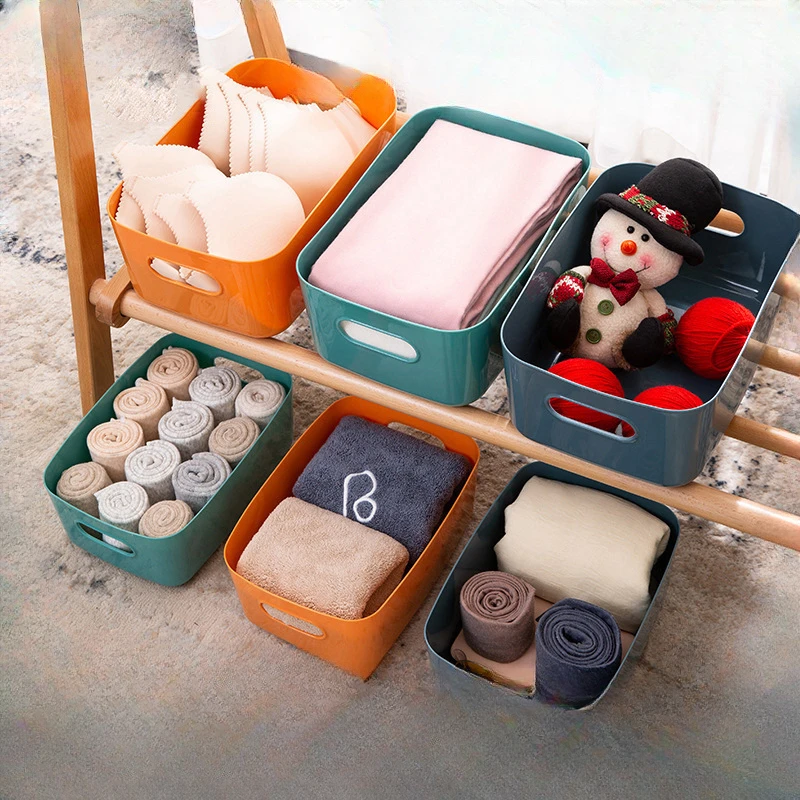 Cesta de almacenamiento de escritorio para el hogar, oficina, cocina, dormitorio, caja de cosméticos multifunción, bolsa de acabado de plástico, 1 piezas