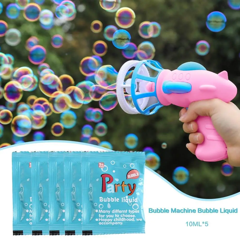 5PCS 10ML Soap Water Bubble Liquid Soap Machine Parts Concentrate Bubble Liquid Just Add Water Refill Solution