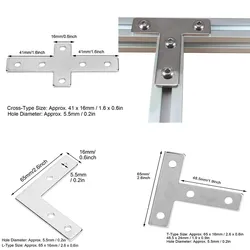Aluminium Profiles Corner Bracket Carbon Steel Aluminum Extrusion Profile Plate Fasteners 2020 3030 L/T Type Connection Plate