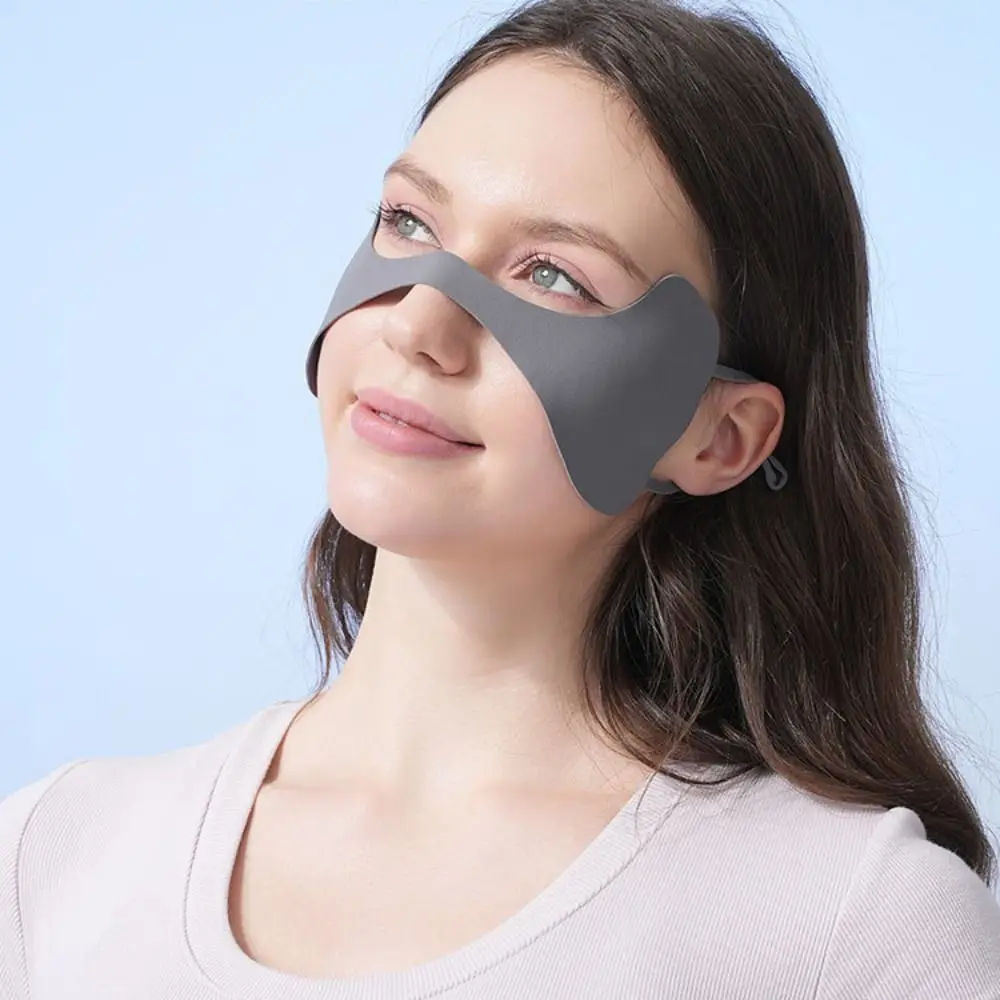 Солнцезащитный шарф для лица, ледяная шелковая солнцезащитная маска, тонкий нейлоновый летний чехол для лица, однотонная дышащая маска для лица, гнини для езды на велосипеде