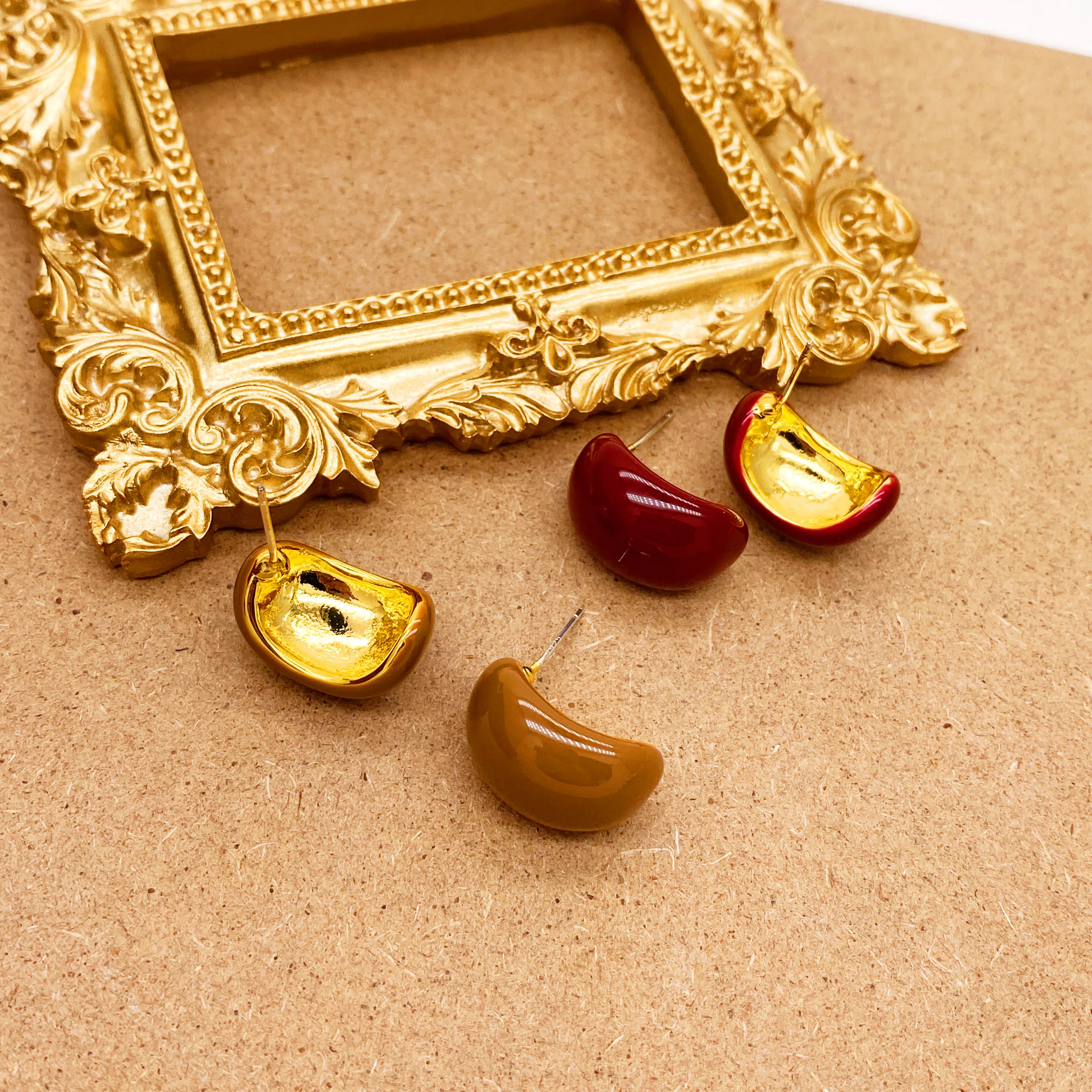 Vintage Drip Color Earrings Sweet Simple Style Generous Earrings For Women To Wear