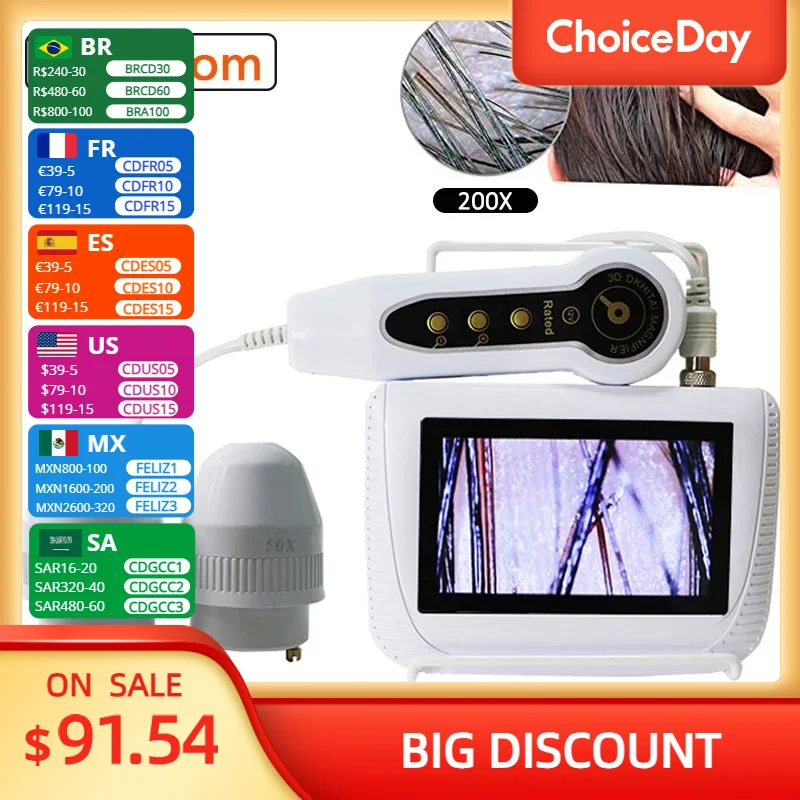 

Scalp Hair Follicle Detection Analyzer All-In-One Skin Diagnosis Hair Analyzer High-Definition LCD Screen Digital Home